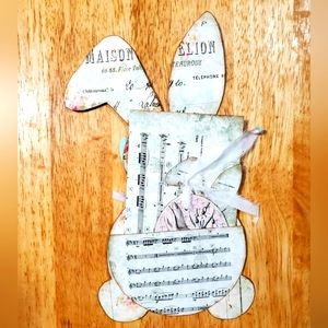 🐣 HAND CRAFTED Easter bunny rabbit pocket ephemera note paper tags